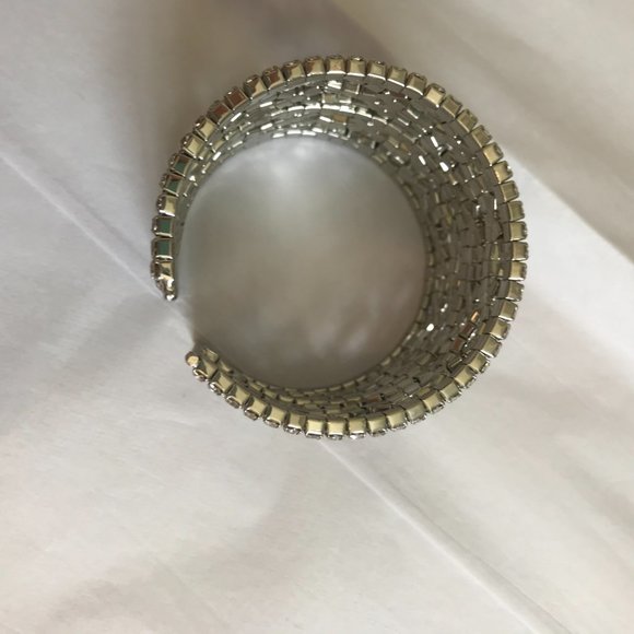 3/$15 Flexible Rhinestone Diamond Cuff Bracelet - Picture 4 of 5